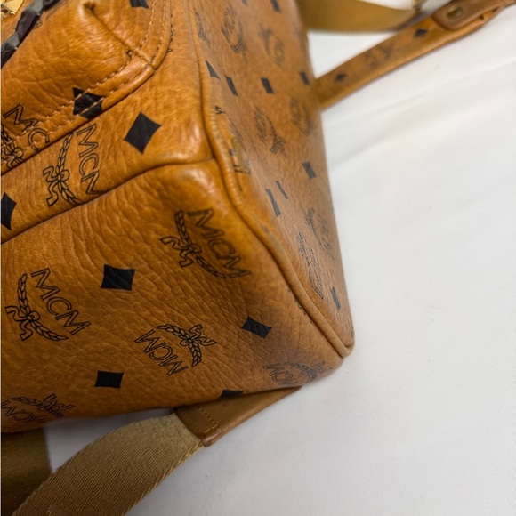MCM Brown Backpack with Gold and Silver Studs - Picture 6 of 10